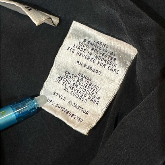 Kathy Lee Collection - Womens Sleeveless Button-Down TOP Sz S Tunic TIES - BLACK - Picture 10 of 11